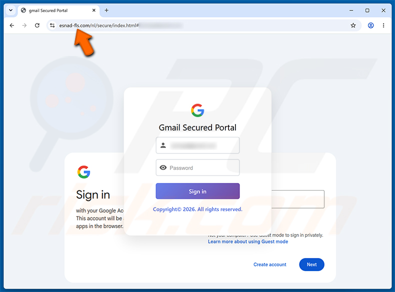 Secure Document For Review Phishing-Seite