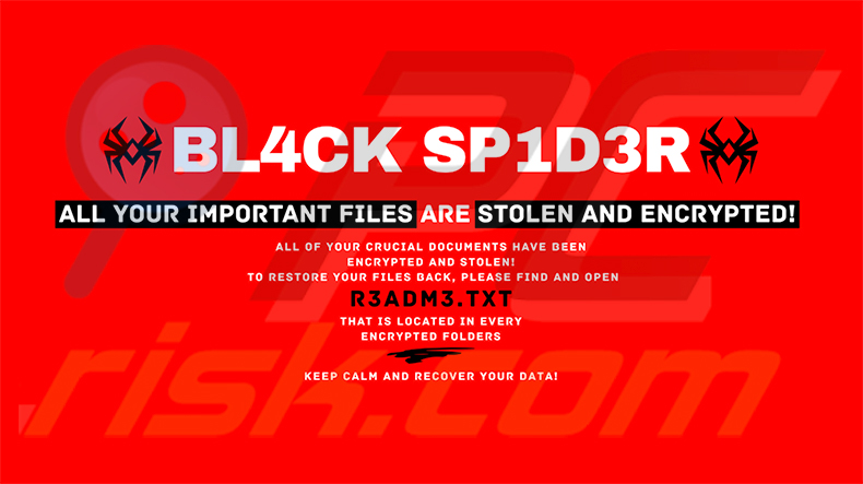 BL4CK SP1D3R-Ransomware-Hintergrundbild