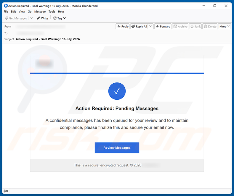 Confidential Messages Queued E-Mail-Spam-Kampagne