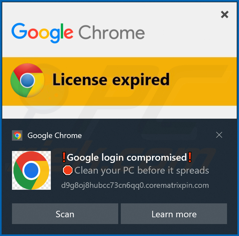 corematrixpin[.]com Benachrichtigung