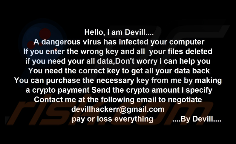 Devill-Ransomware Hintergrundbild