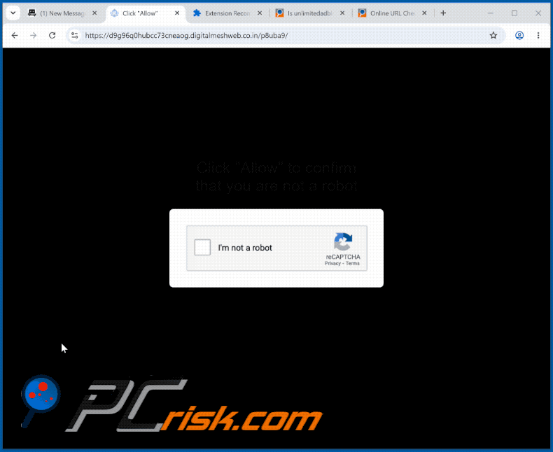 Erscheinungsbild der Website digitalmeshweb[.]co.in (GIF)