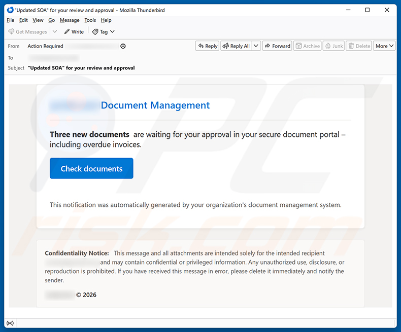 Documents Are Waiting For Your Approval E-Mail-Spam-Kampagne