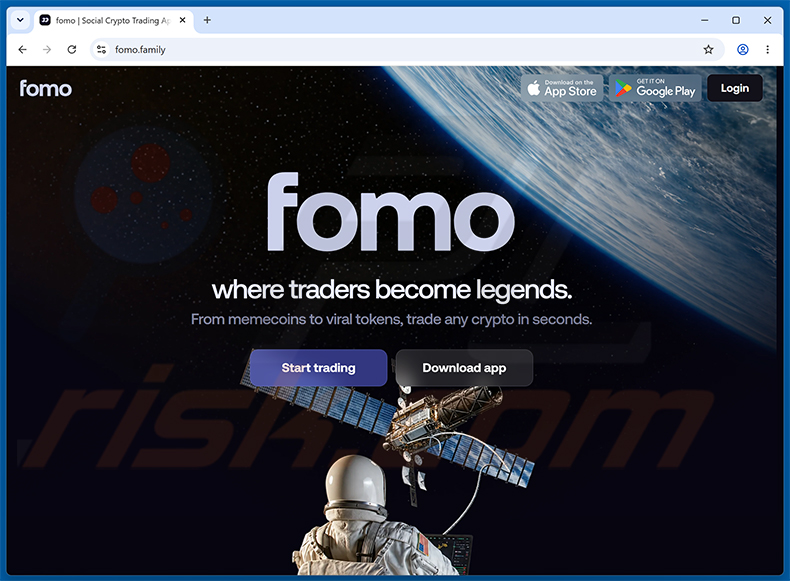 Echte Fomo-Trading-Plattform-Website (fomo.family)