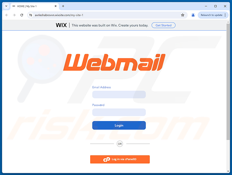 Finance Department Invoice E-Mail-Betrug Phishing-Seite