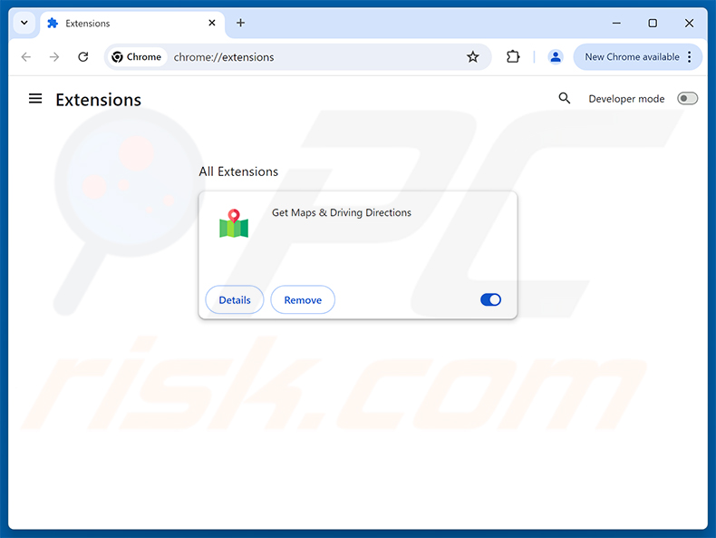 Entfernen von mit Get Maps & Driving Directions (bestfreemaps.com) verbundenen Google Chrome-Erweiterungen