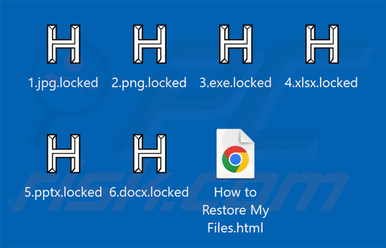 Von der HYFLOCK-Ransomware verschlüsselte Dateien (.locked-Erweiterung)