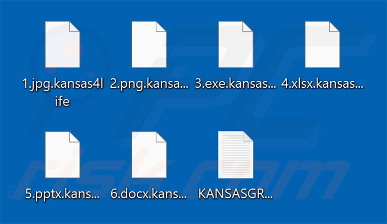 Von der KansasGroup-Ransomware verschlüsselte Dateien (.kansas4life-Erweiterung)