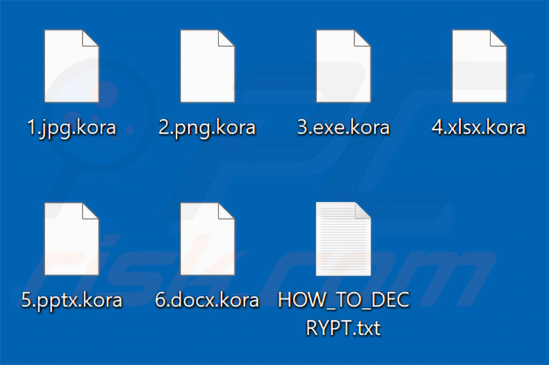 Durch die Kora-Ransomware verschlüsselte Dateien (.kora-Erweiterung)