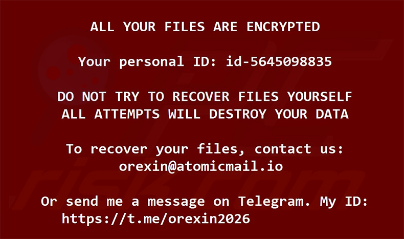 Hintergrundbild der Orexin-Ransomware