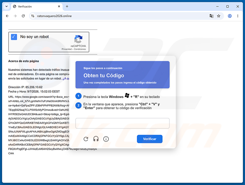 SCMBANKER Trojaner gefälschte CAPTCHA-ClickFix-Verbreitungsseite