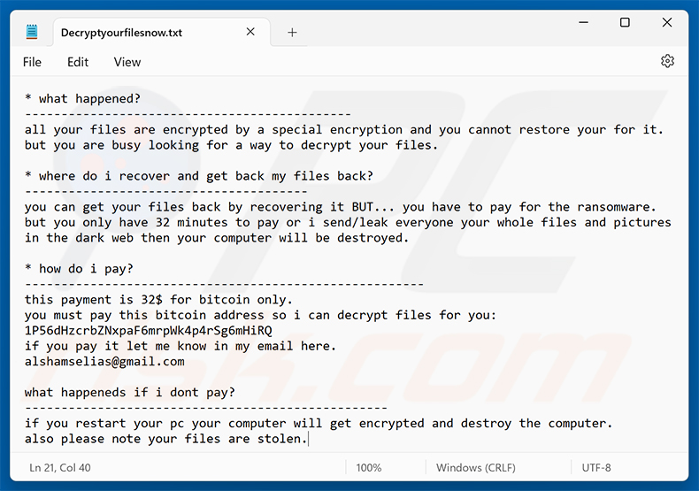 TuakTOX-Ransomware-Erpresserbotschaft (Decryptyourfilesnow.txt)