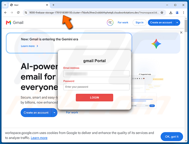 Two-step Verification Was Enabled E-Mail-Betrug Phishing-Seite