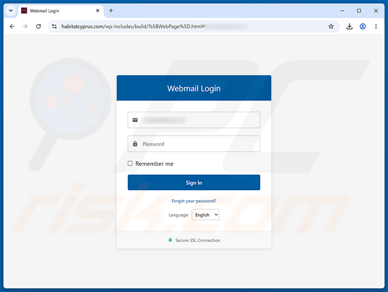 Verify Your Email Property Information Betrug Phishing-Seite