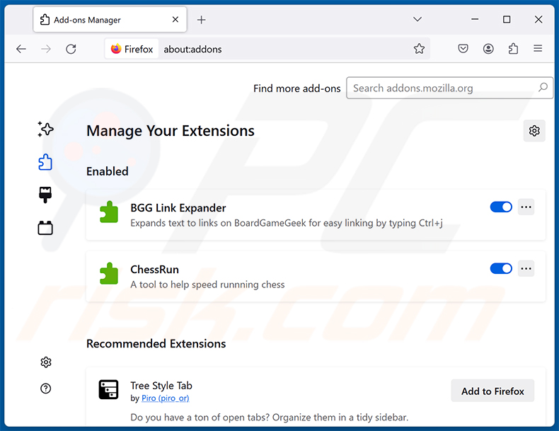 Entfernen von mit astridresearch.com verbundenen Mozilla Firefox-Erweiterungen