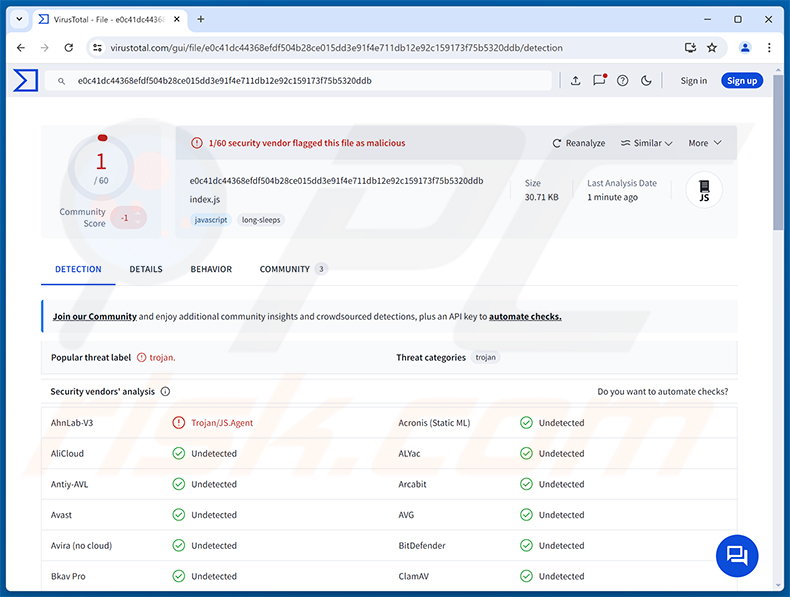 E4del RAT-Erkennungen auf VirusTotal