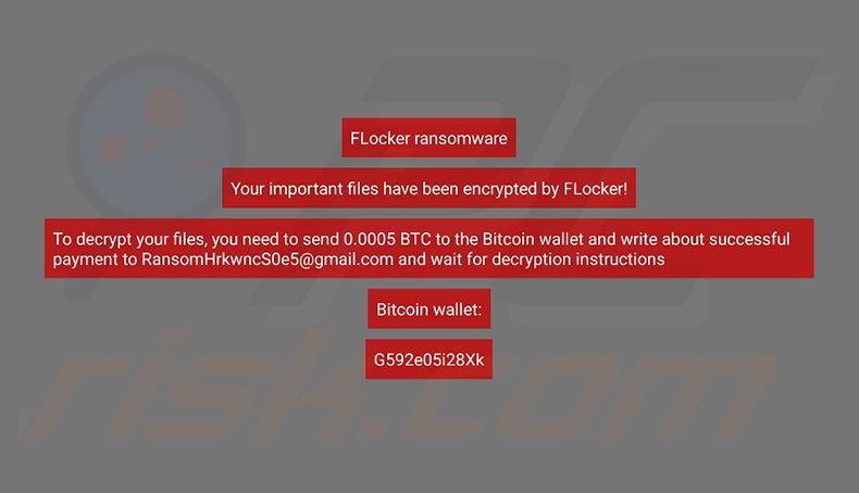 Desktop-Hintergrundbild der FLocker Ransomware