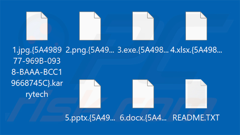 Durch die KarryTech-Ransomware verschlüsselte Dateien (.karrytech-Erweiterung)