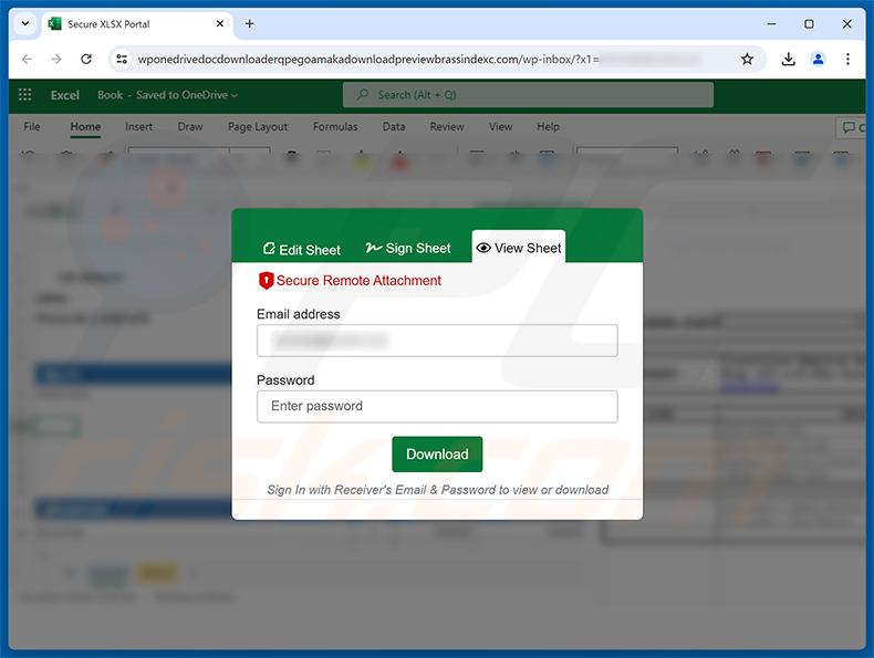 Price Quotation Request E-Mail-Betrug Phishing-Seite