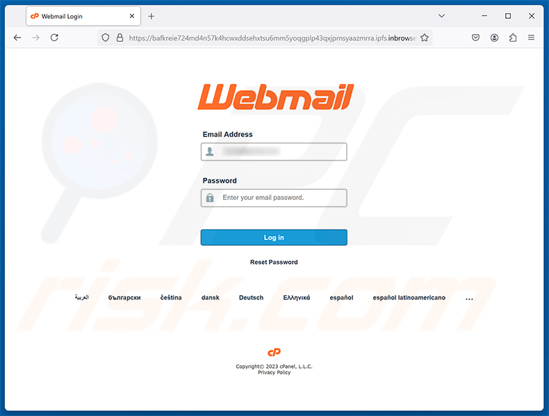 Webmail Optimum Terms and Conditions Update E-Mail-Betrug Phishing-Seite
