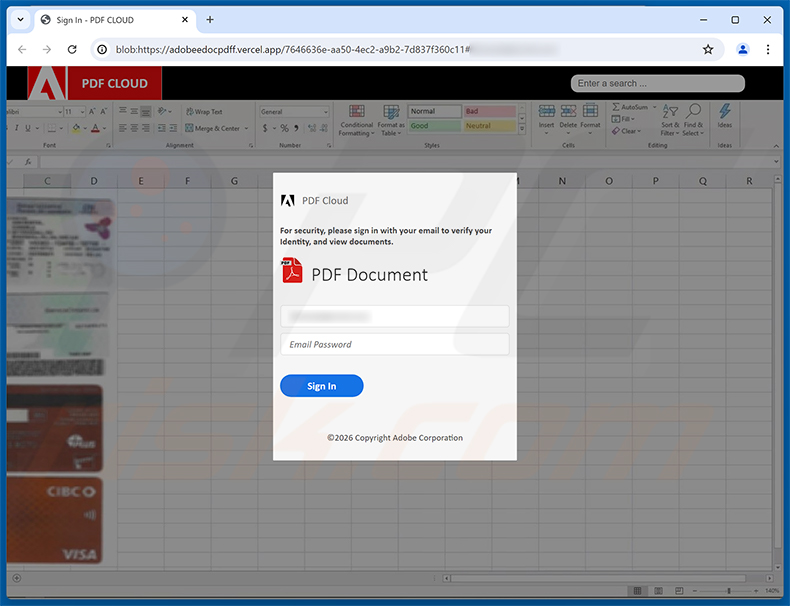 Card Authorization Form E-Mail-Betrug Phishing-Seite