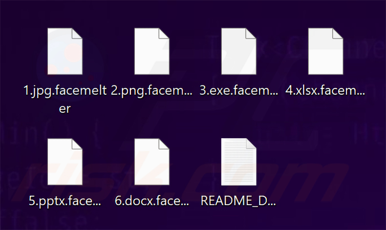 Durch die Face Melter-Ransomware verschlüsselte Dateien (.facemelter-Erweiterung)