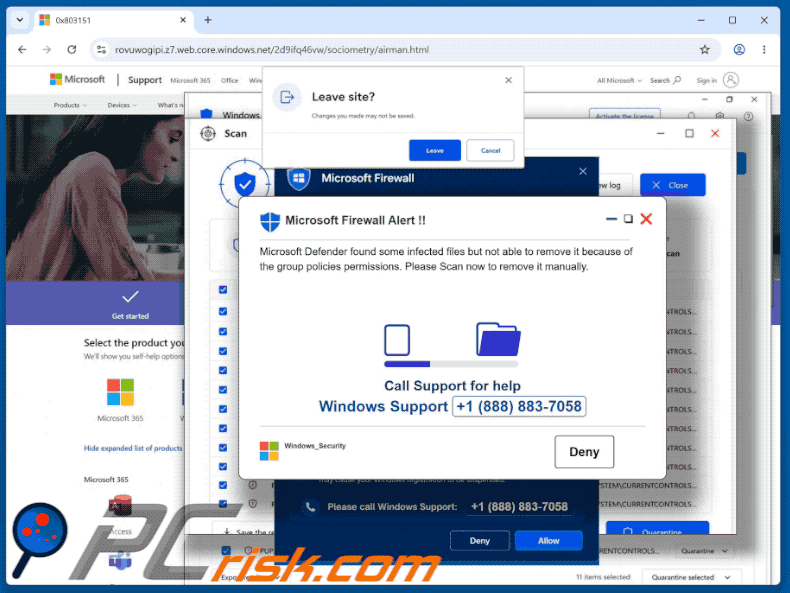 Microsoft Firewall Alert POP-UP-Betrug (GIF)