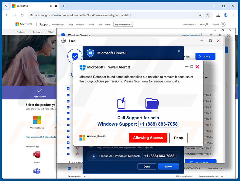Microsoft Firewall Alert POP-UP-Betrug