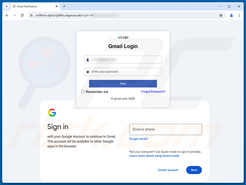 NetZero Email Update Scam Phishing-Seite