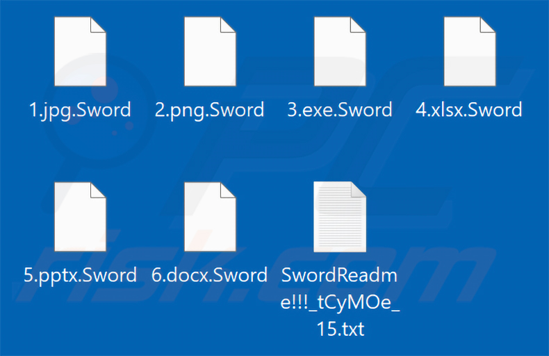 Von der Sword-Ransomware verschlüsselte Dateien (.Sword-Erweiterung)