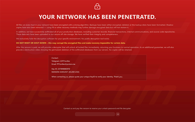 Sword-Ransomware-Vollbildsperre