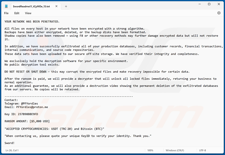 Sword-Ransomware-Lösegeldforderung (SwordReadme!!![random_string].txt)