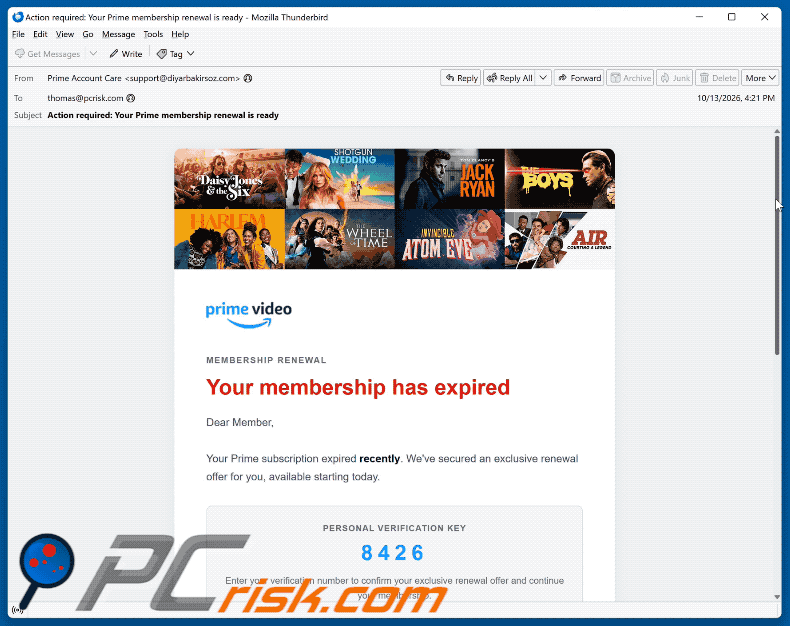Amazon Prime Subscription Expired E-Mail-Betrug