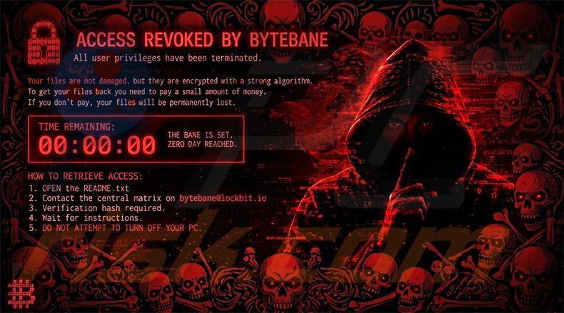 Hintergrundbild der ByteBane-Ransomware