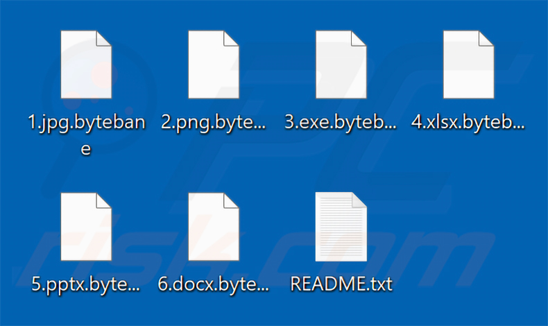 Von der ByteBane-Ransomware verschlüsselte Dateien (Erweiterung .bytebane)
