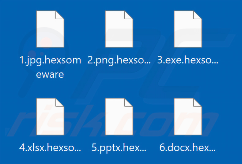 Von der Hexsomeware-Ransomware verschlüsselte Dateien (Erweiterung .hexsomeware)