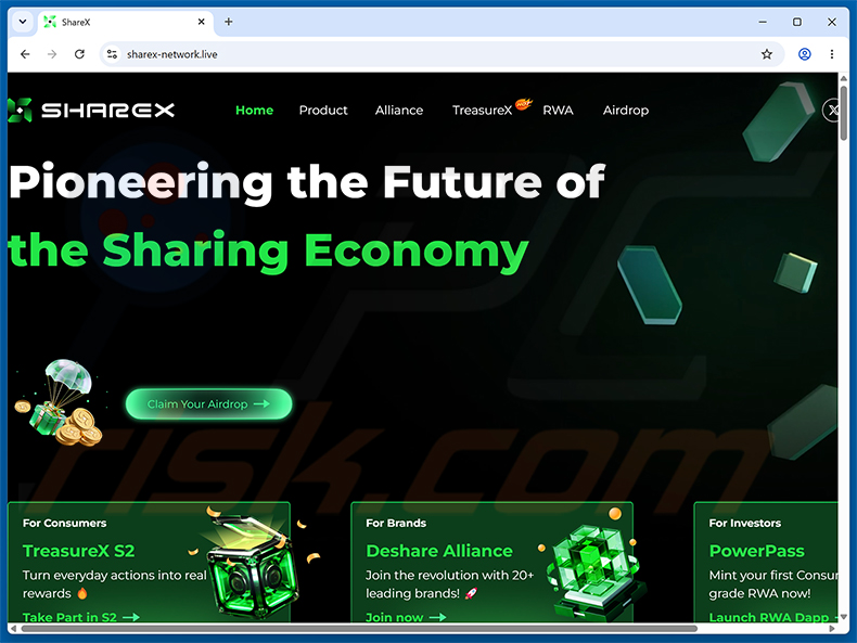 ShareX Airdrop Betrug - Betrugsmasche