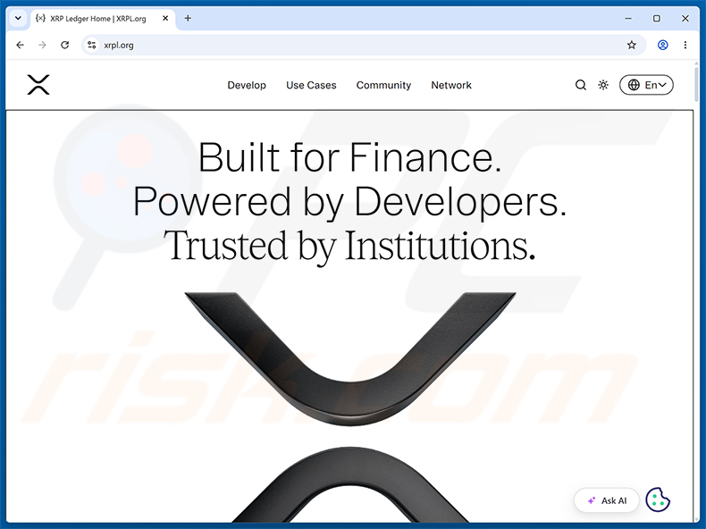 XRP Ledger Airdrop Betrug - echte Website (xrpl.org)