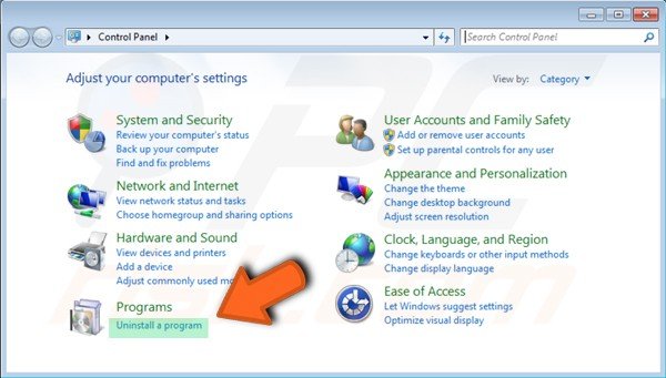 Windows 7 Systemsteuerung - Ein Programm deinstallieren
