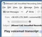 Voicemail Transcript E-Mail Betrug