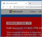 ERROR CODE 72 POP-UP Betrug