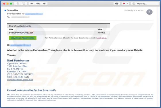 SharePoint Email Betrug