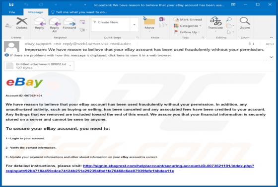 eBay Email Betrug
