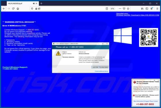 WARNING CRITICAL MESSAGE POP-UP Betrug