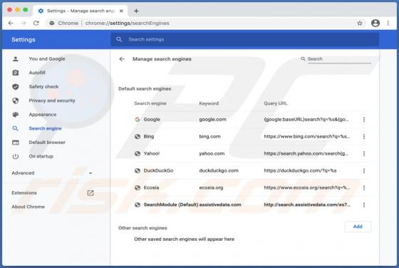 Search.assistivedata.com Weiterleitung (Mac)