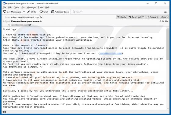 I Have To Share Bad News With You E-Mail Betrug