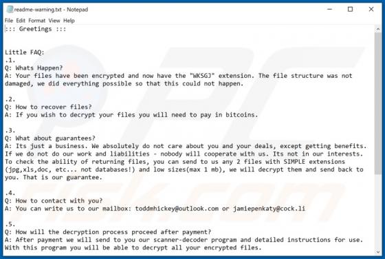 WKSGJ Ransomware