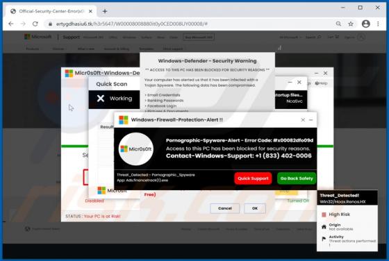 Error Code: x00082dfo09d POP-UP Betrug