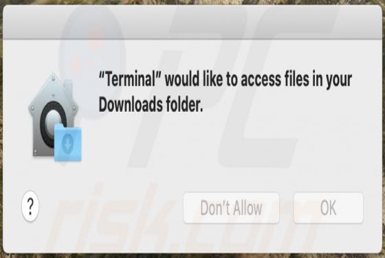 "Terminal" Would Like To Access Files In Your Download Folder POP-UP Betrug (Mac)