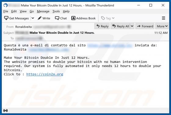 Double Your BTC E-Mail Betrug